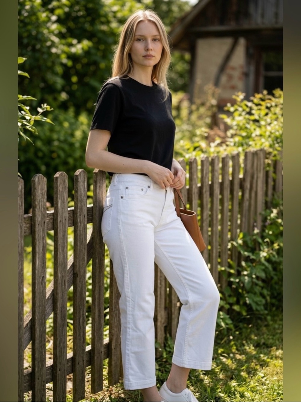 Calvin Klein Jeans White Cropped High-Rise Straight Jeans